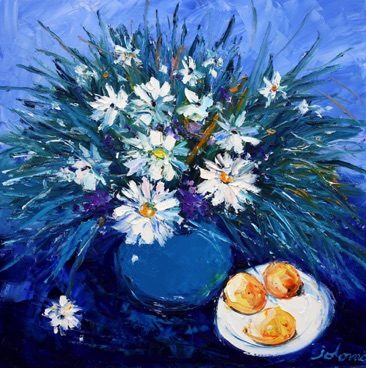 Clump of Daisies Bowl of Lemons 24x24 Clump of Daisies Bowl of Lemons 24x24
